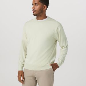 Men's Merino Fine Gauge Wool Sweater Sandalwood