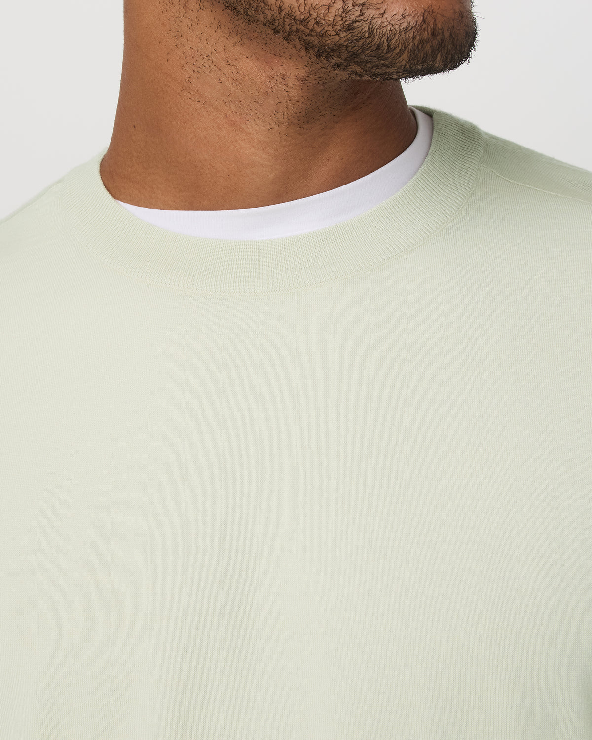 Men's Merino Fine Gauge Wool Sweater Sandalwood - Image 2