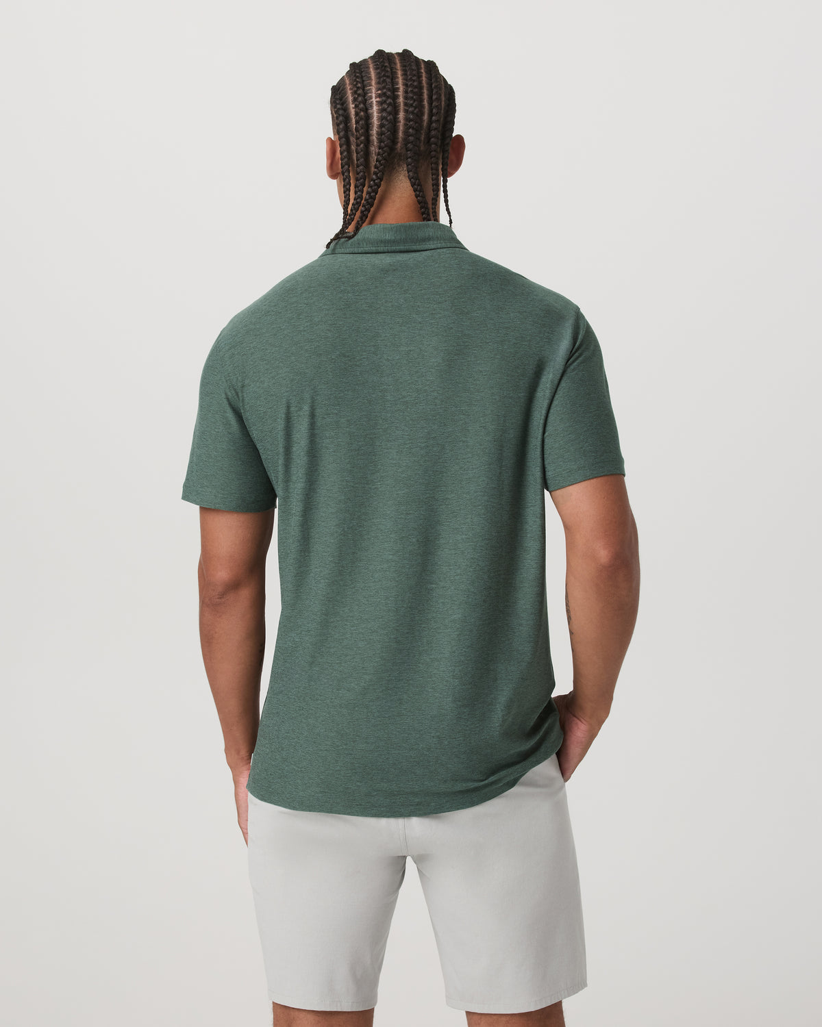 Strato Tech Polo Men's Agate Green Heather Polo Shirt - Image 2