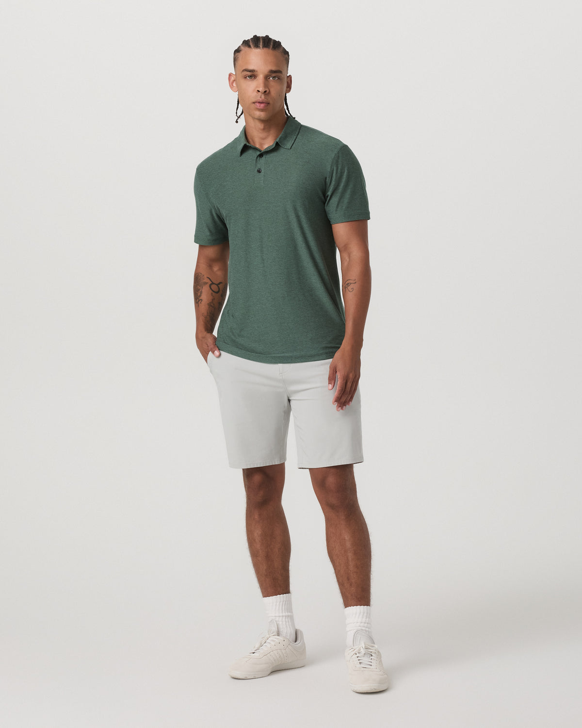 Strato Tech Polo Men's Agate Green Heather Polo Shirt - Image 3