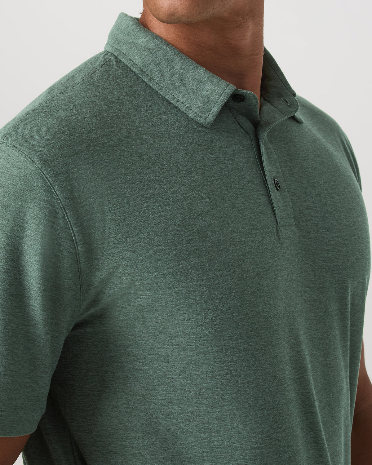 Strato Tech Polo Men's Agate Green Heather Polo Shirt - Image 4