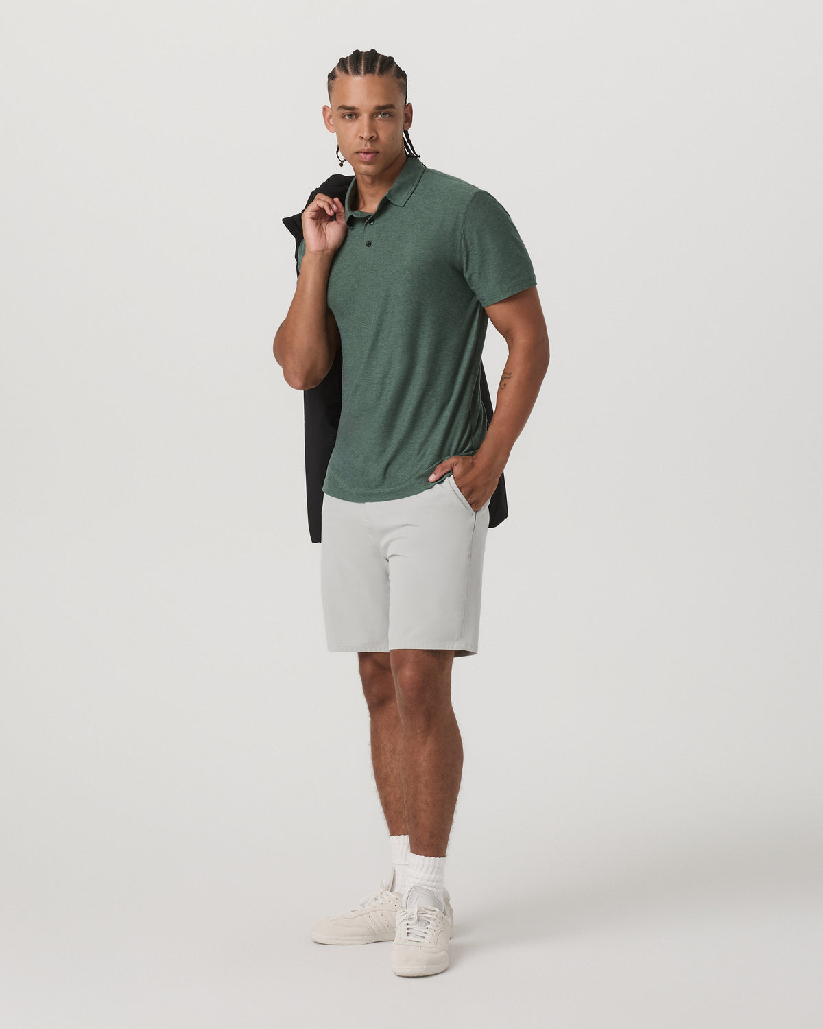 Strato Tech Polo Men's Agate Green Heather Polo Shirt - Image 5