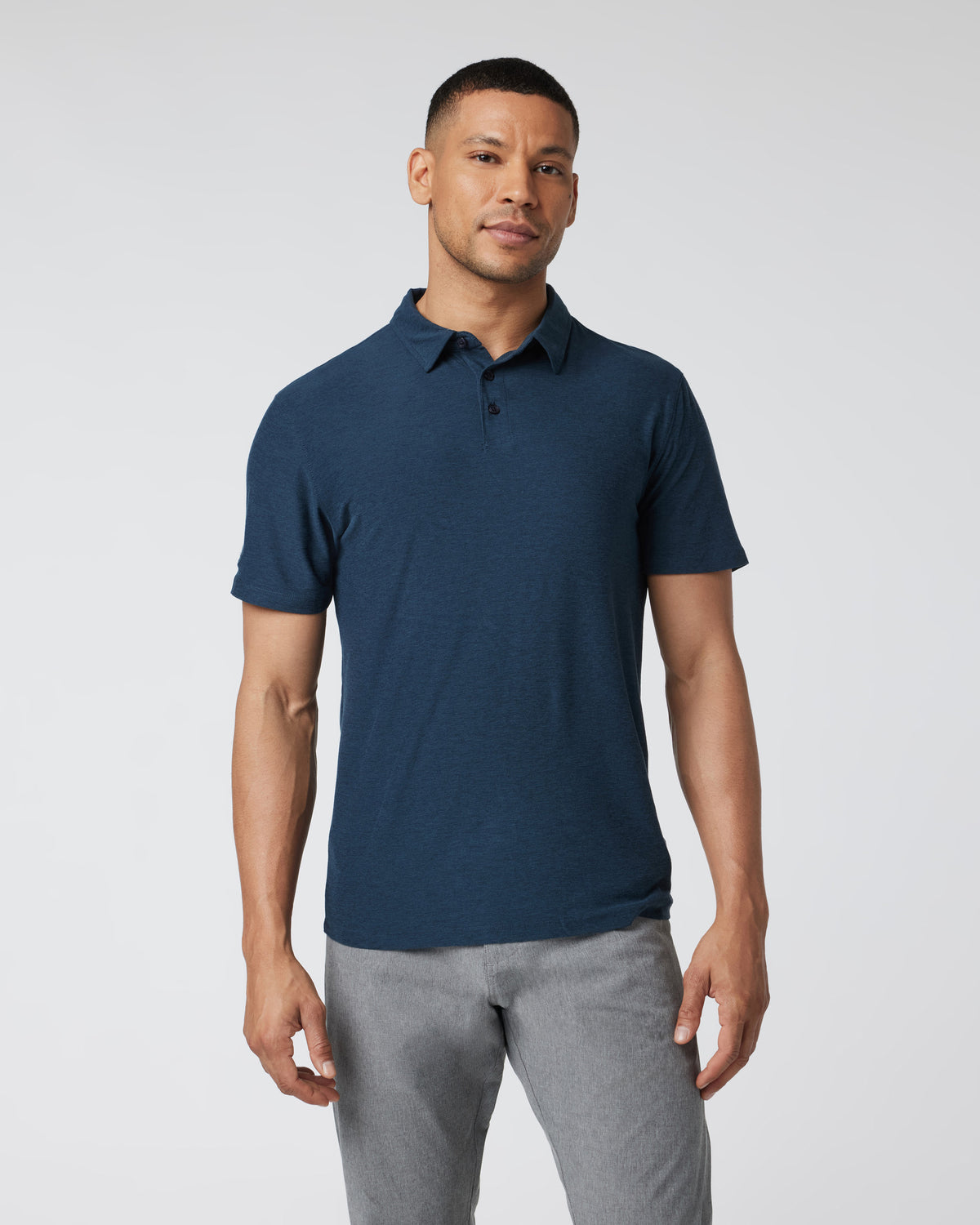 Strato Tech Polo Men's Navy Heather Polo - Image 2