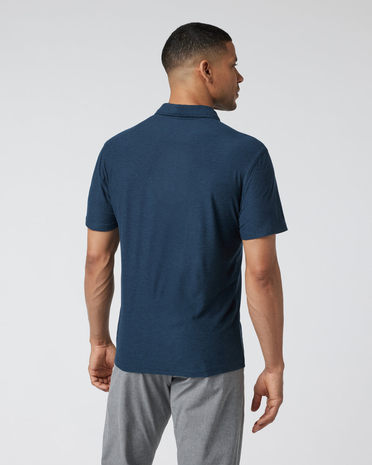 Strato Tech Polo Men's Navy Heather Polo - Image 3