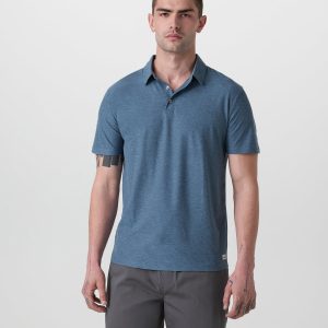 Strato Tech Polo Men's Pool Blue Heather Polo