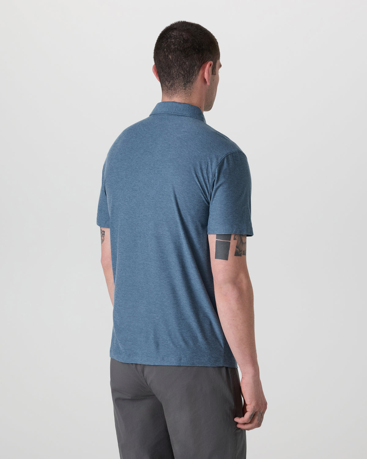 Strato Tech Polo Men's Pool Blue Heather Polo - Image 3