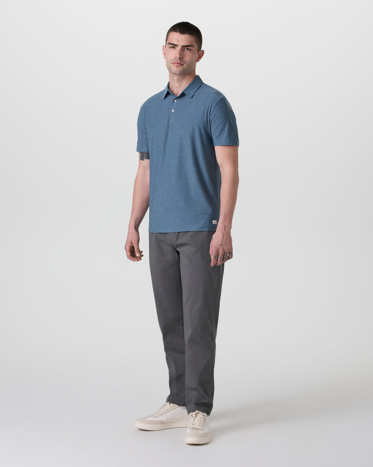 Strato Tech Polo Men's Pool Blue Heather Polo - Image 4
