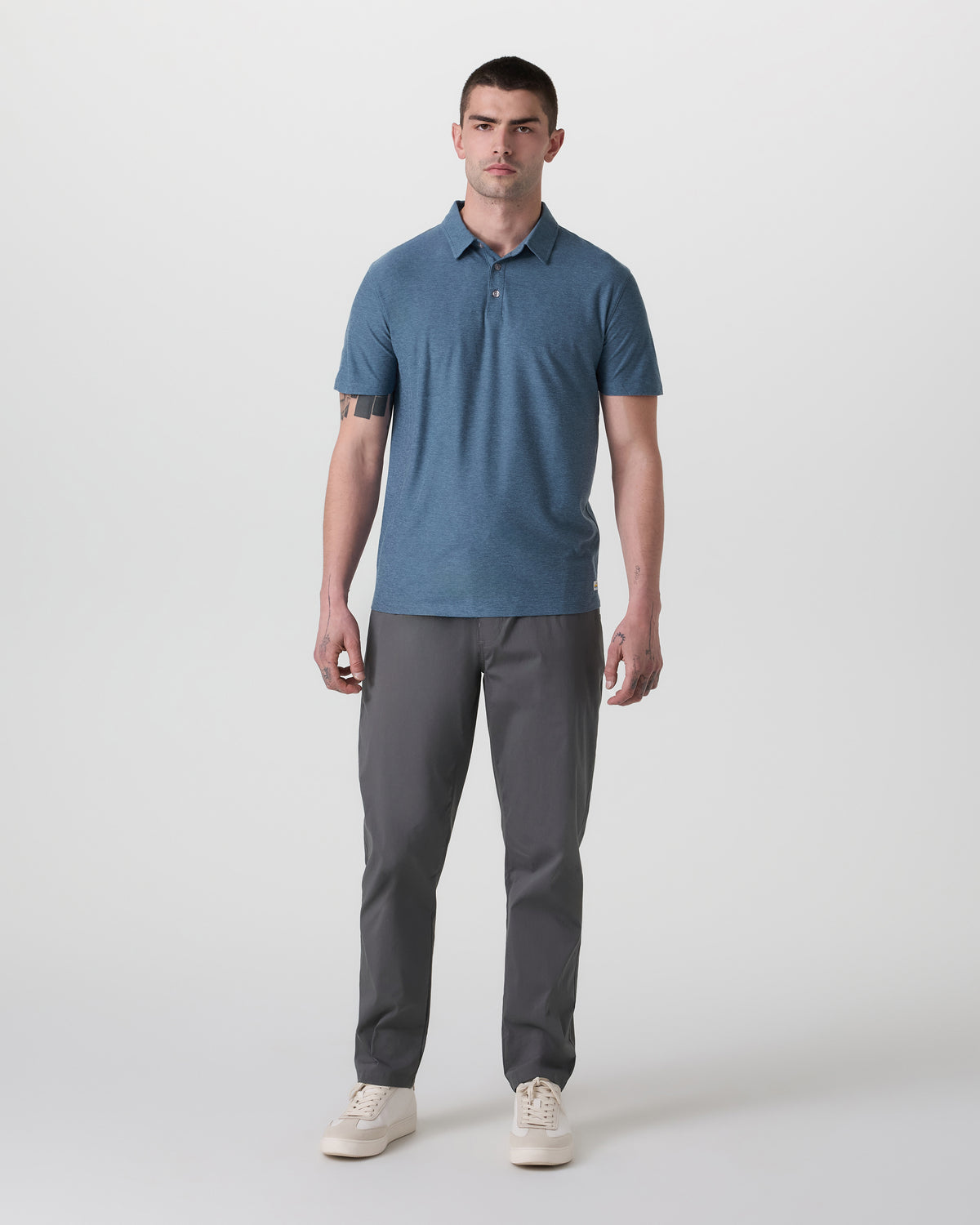 Strato Tech Polo Men's Pool Blue Heather Polo - Image 5