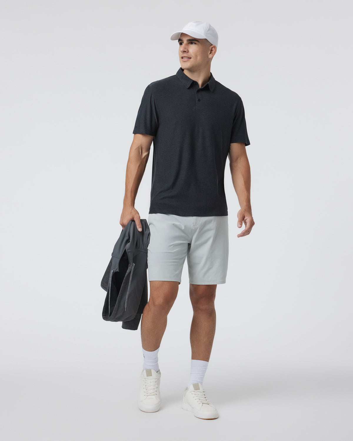 Strato Tech Polo Men's Charcoal Tech Polo Shirt - Image 2