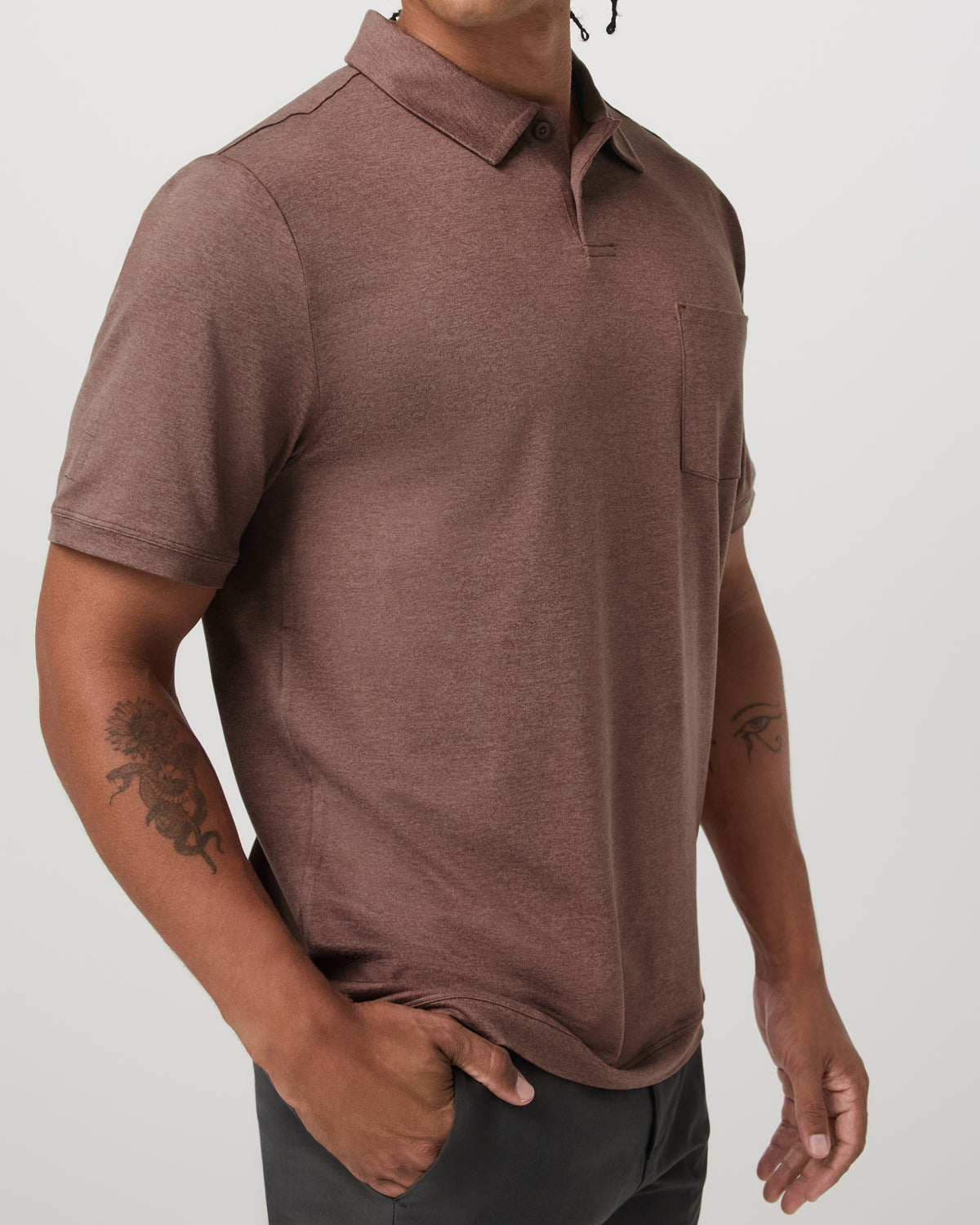 Short Sleeve Ponto Performance Polo Sable Heather