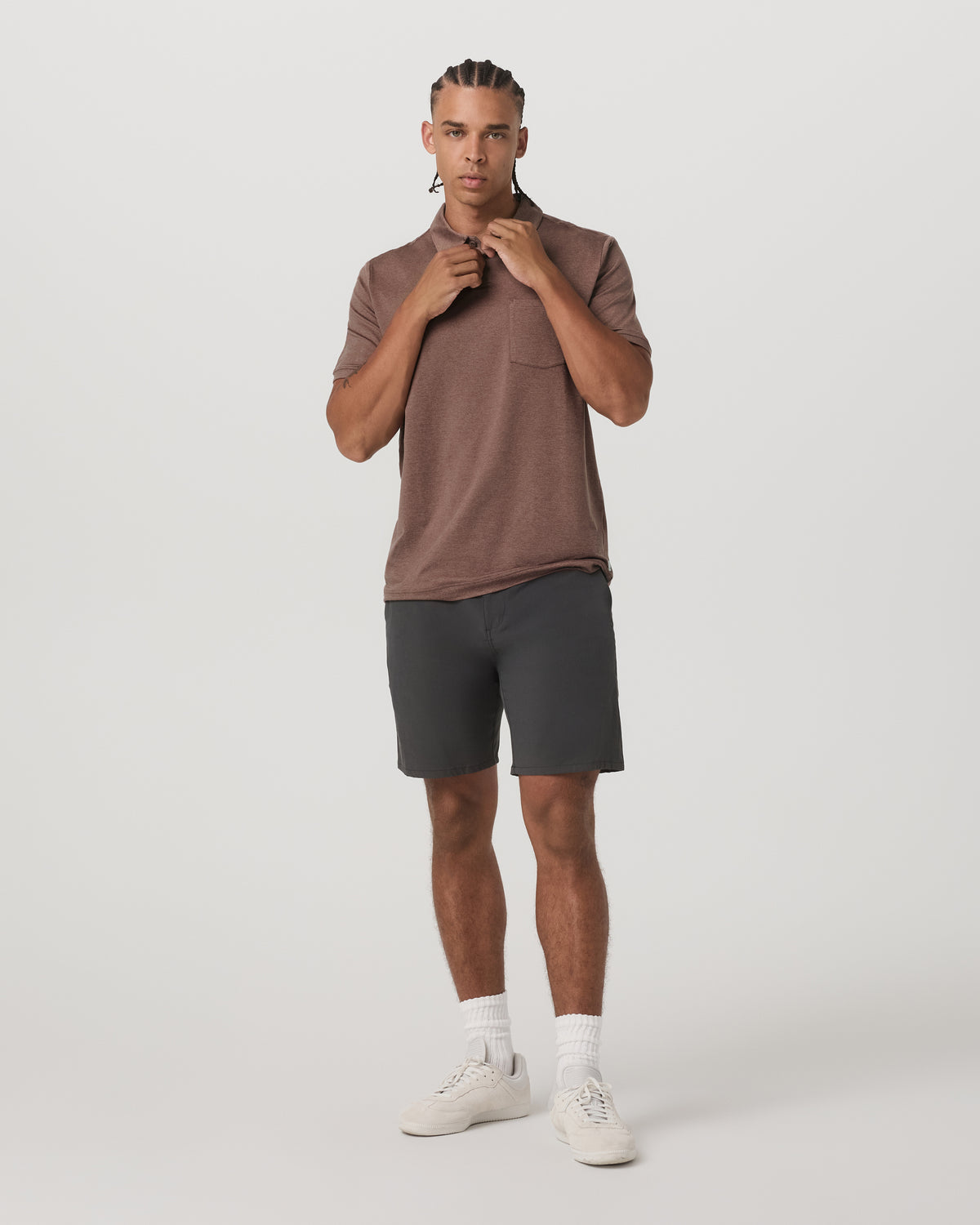 Short Sleeve Ponto Performance Polo Sable Heather - Image 4