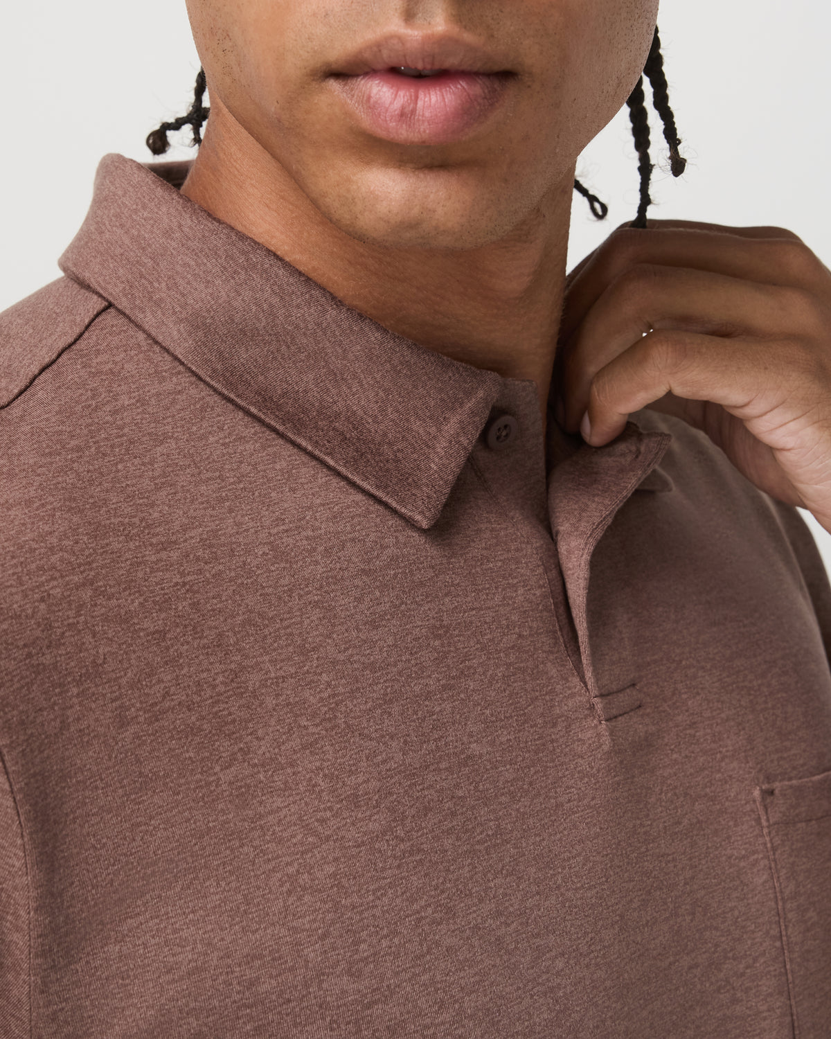 Short Sleeve Ponto Performance Polo Sable Heather - Image 5