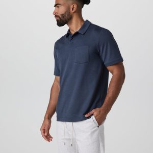 Short Sleeve Ponto Performance Polo Azure Heather