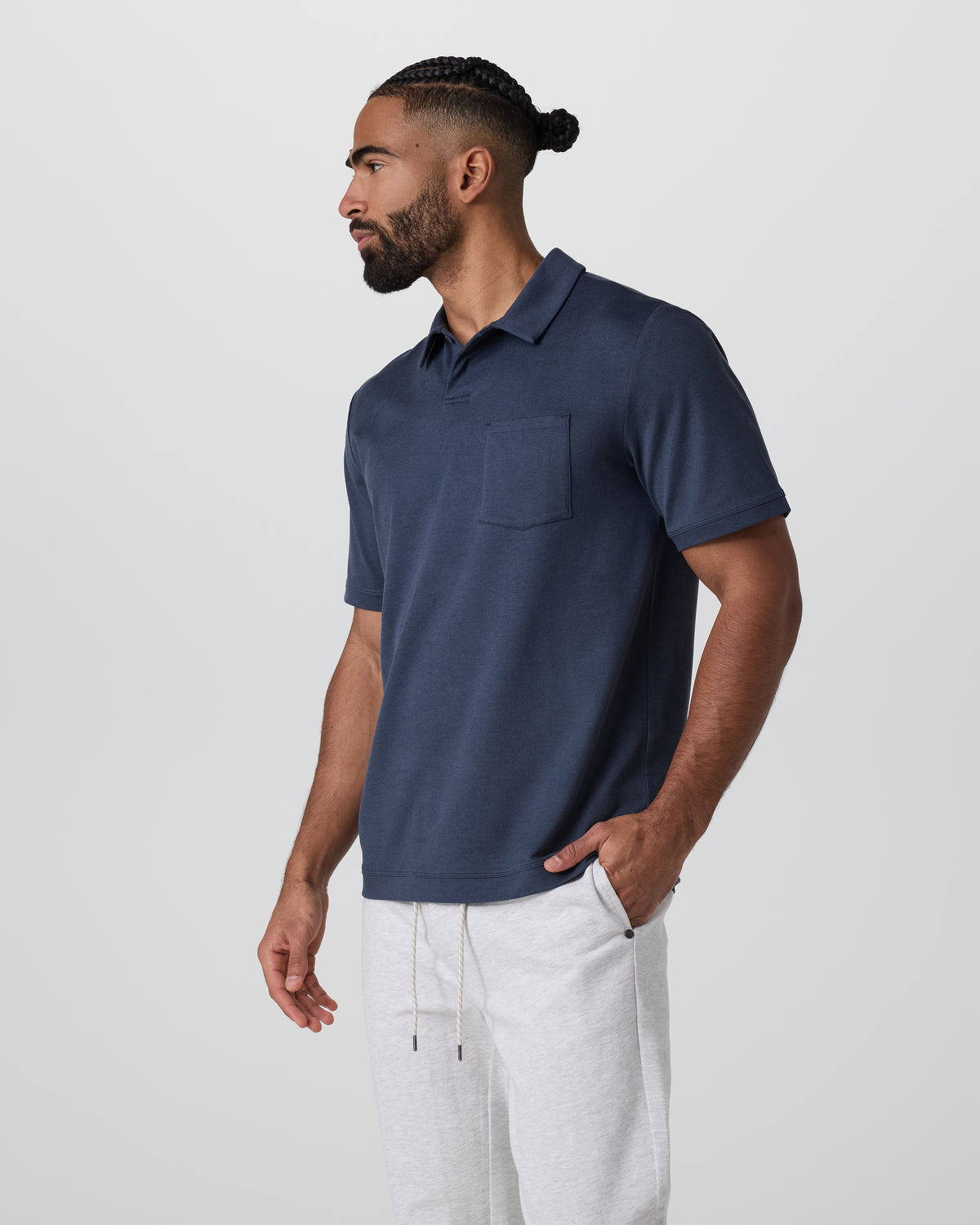 Short Sleeve Ponto Performance Polo Azure Heather