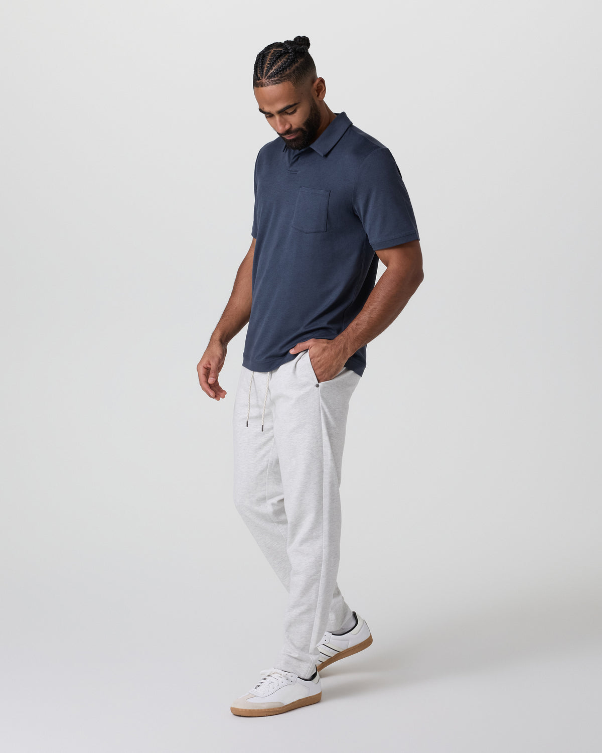 Short Sleeve Ponto Performance Polo Azure Heather - Image 4
