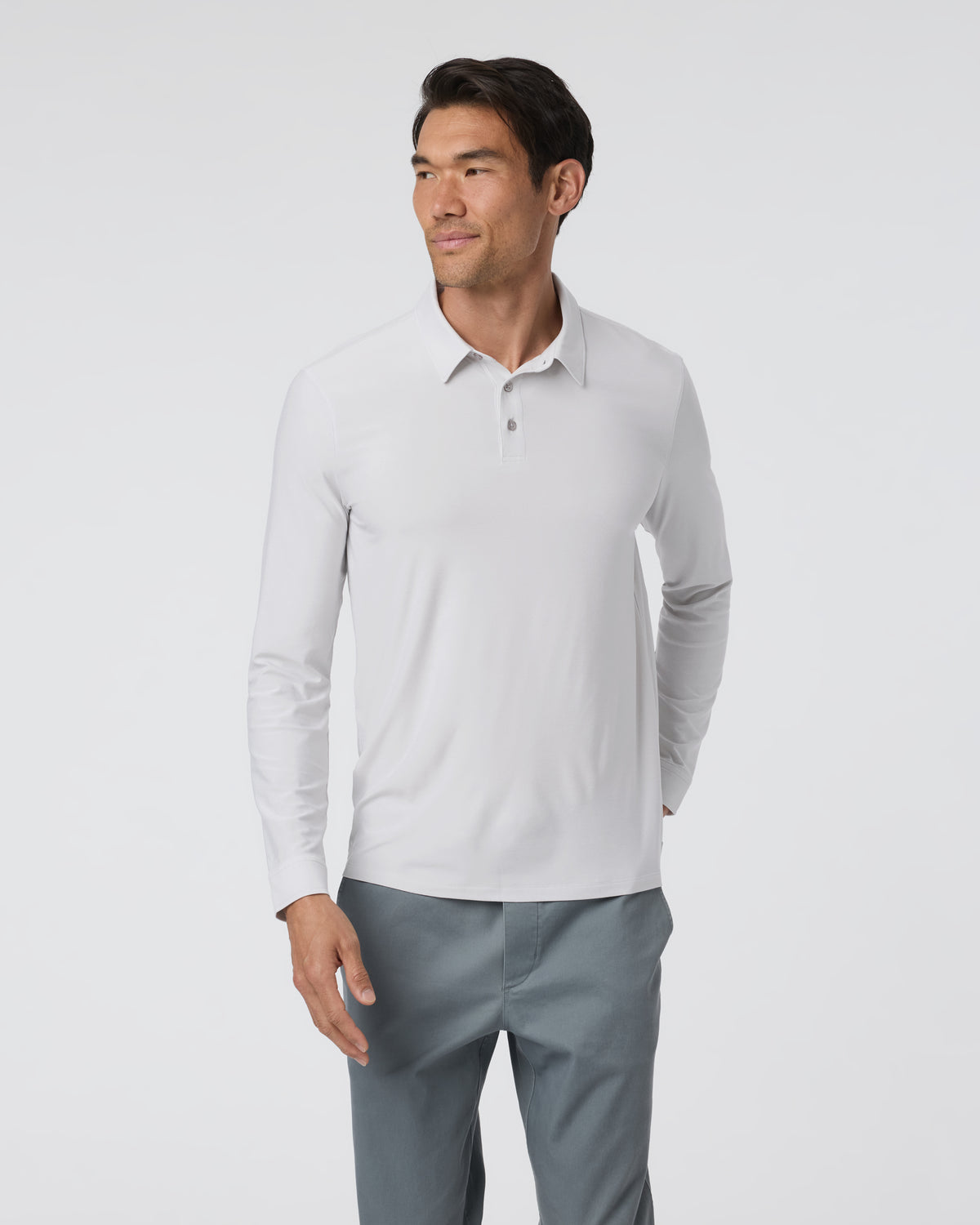 Long Sleeve Strato Tech Polo Frost Grey Heather