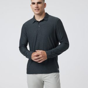 Long Sleeve Strato Tech Polo Charcoal Heather