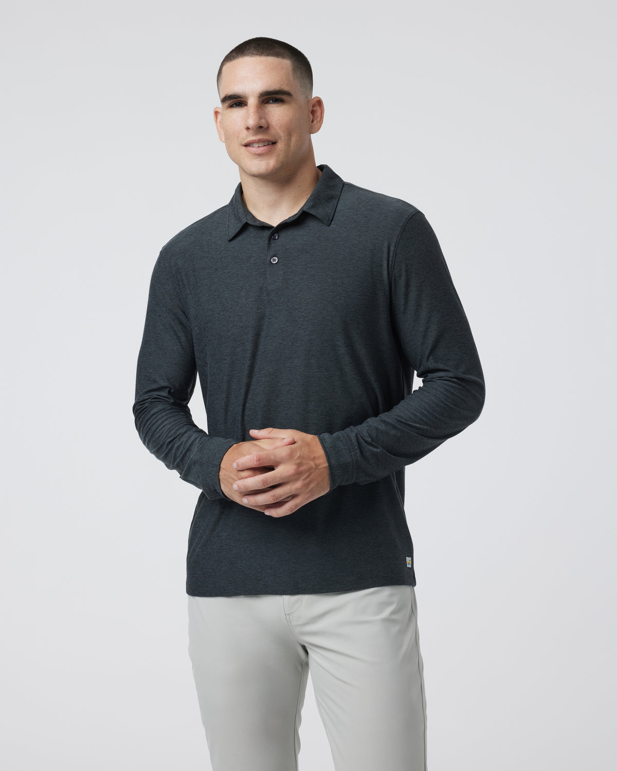 Long Sleeve Strato Tech Polo Charcoal Heather