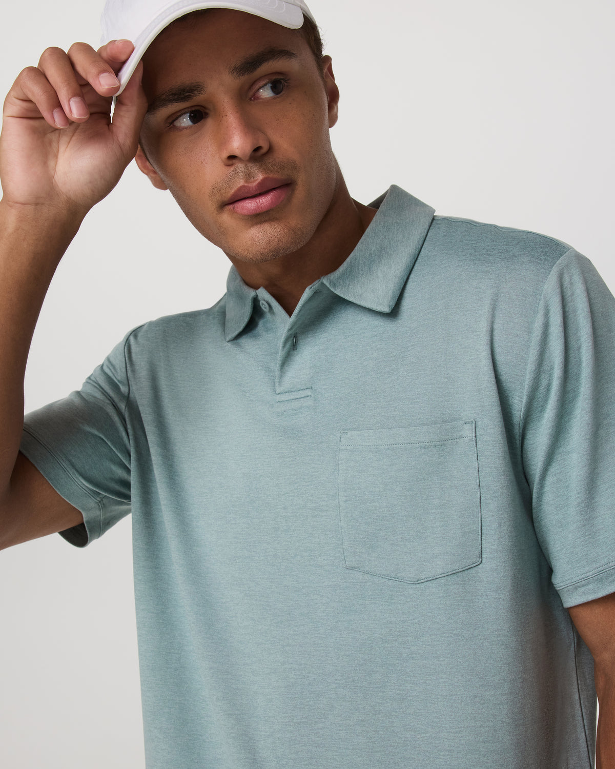 Short Sleeve Ponto Performance Polo Misty Blue Heather