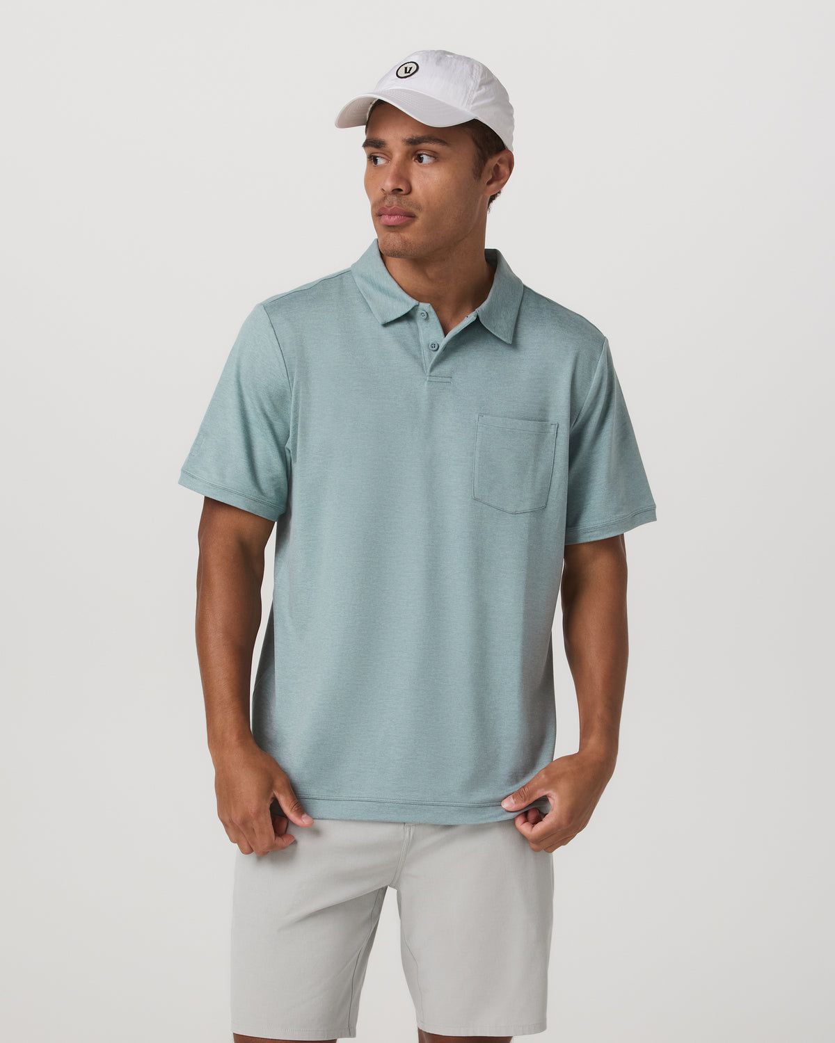 Short Sleeve Ponto Performance Polo Misty Blue Heather - Image 2