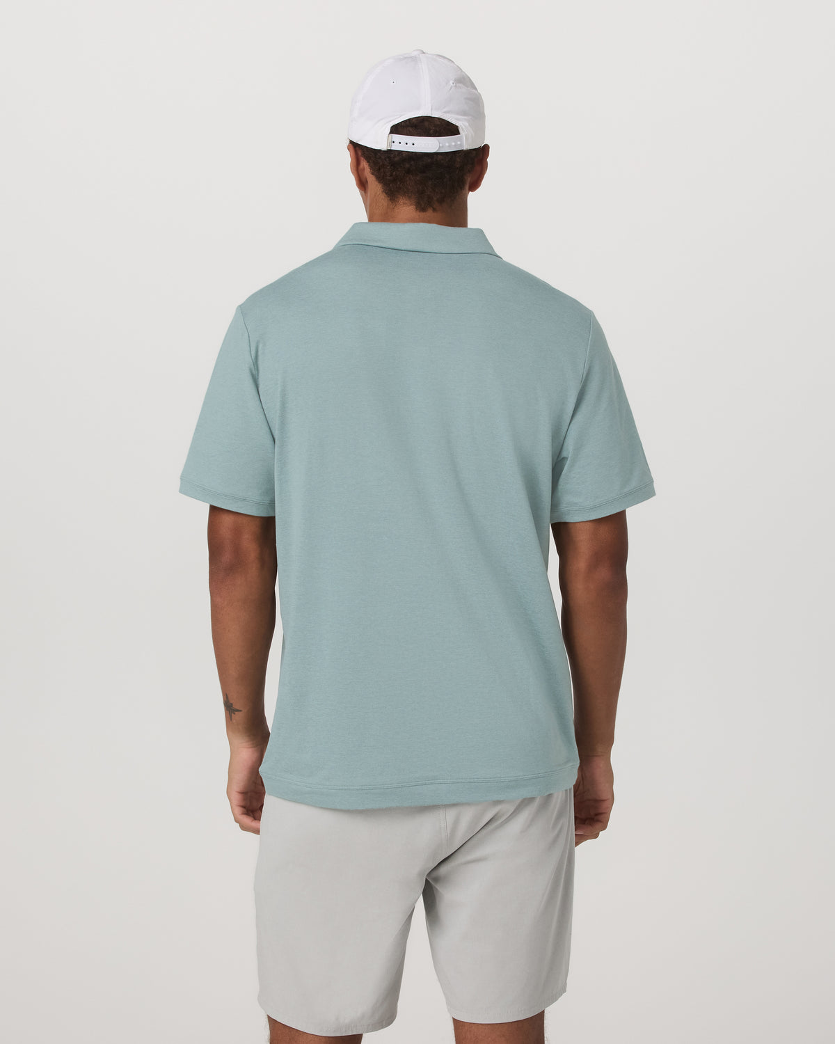 Short Sleeve Ponto Performance Polo Misty Blue Heather - Image 3