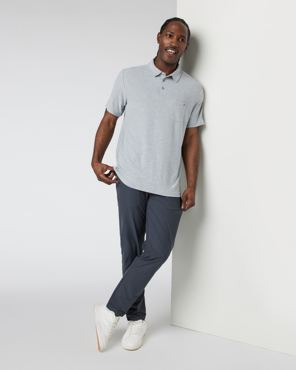 Ace Polo Men's Light Grey Polo - Image 3