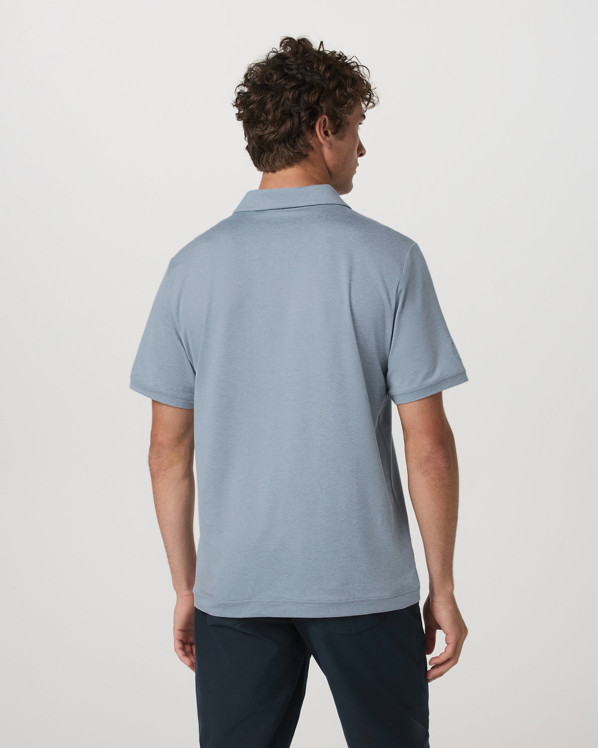 Short Sleeve Ponto Performance Polo Blue Dusk Heather - Image 3