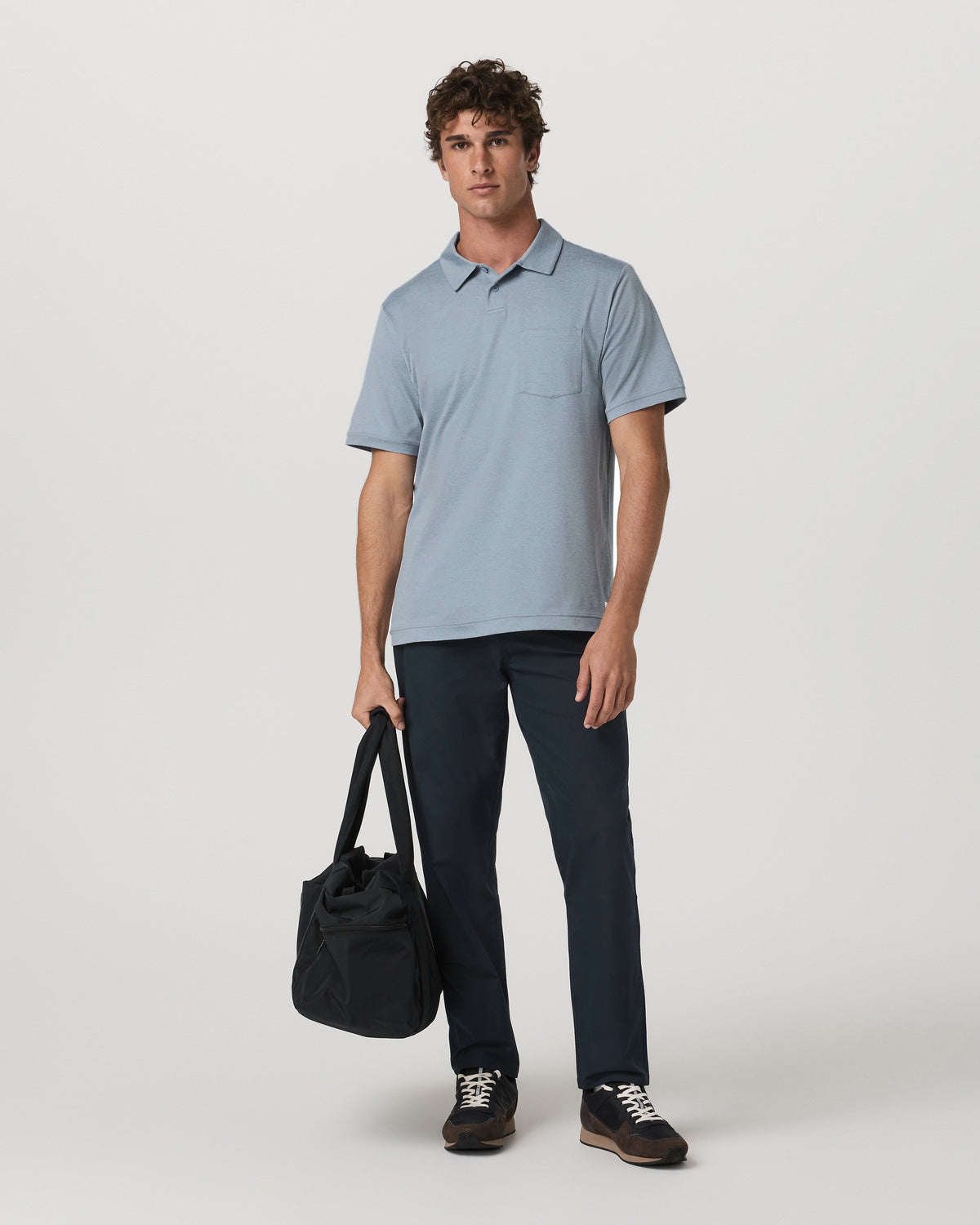 Short Sleeve Ponto Performance Polo Blue Dusk Heather - Image 4