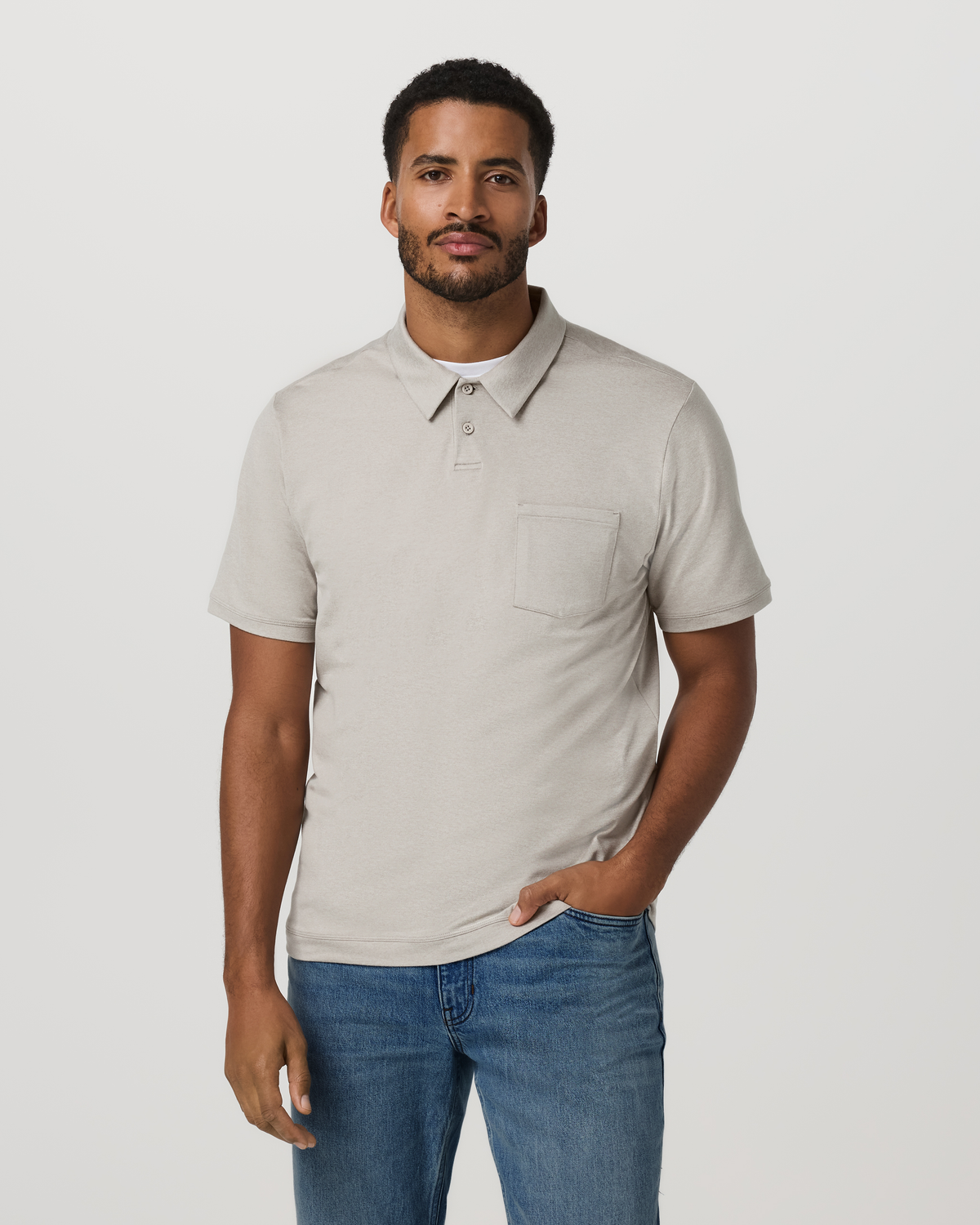 Short Sleeve Ponto Performance Polo Dark Salt Heather - Image 5