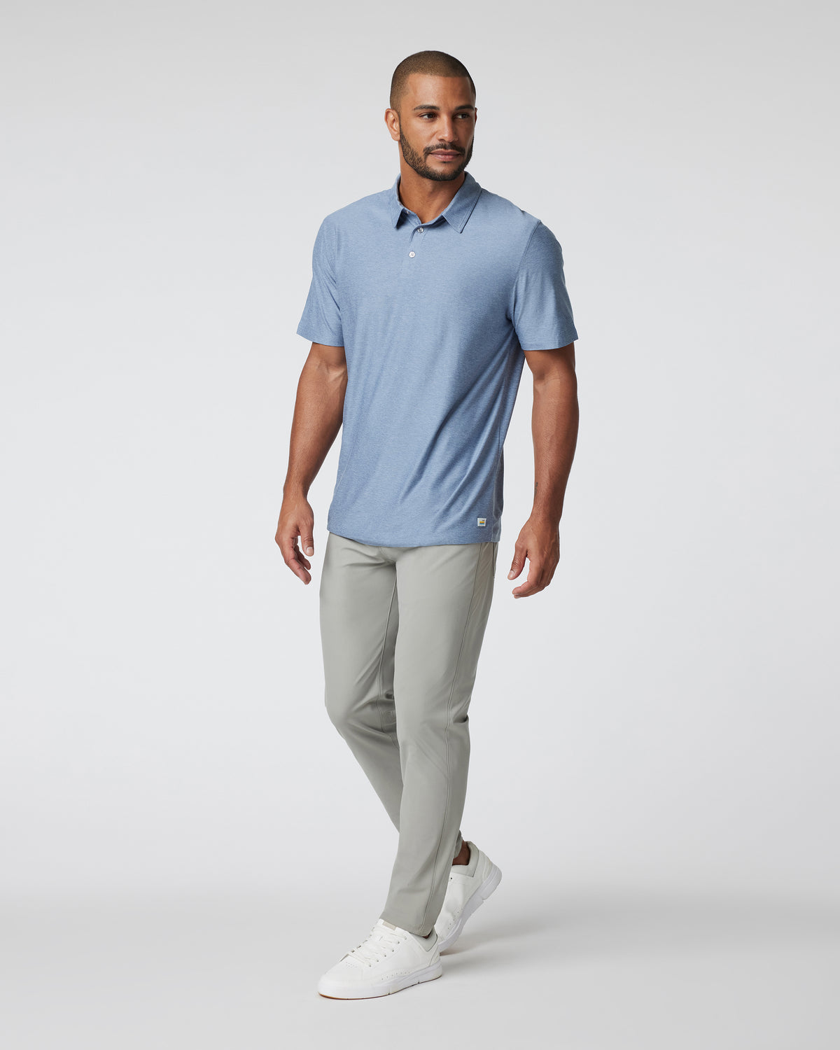 Strato Tech Polo Men's Chambray Heather Polo - Image 3