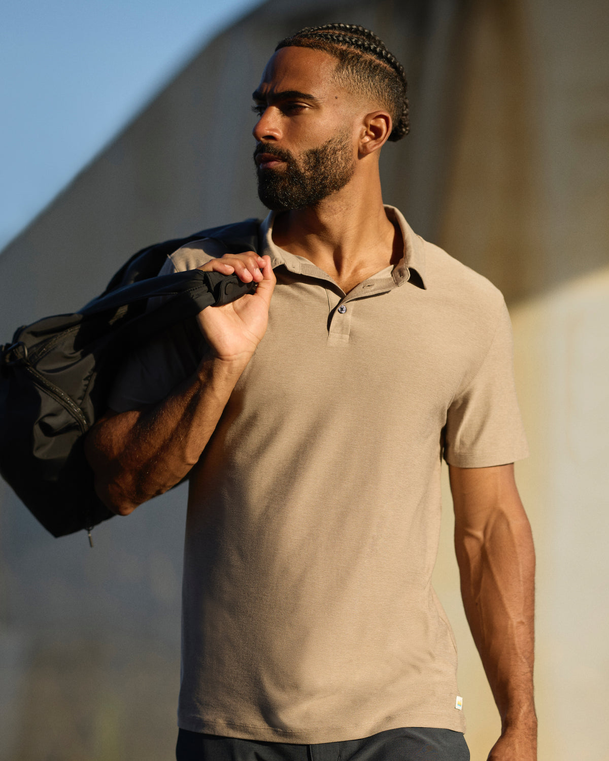 Strato Tech Polo Men's Mocha Heather Polo