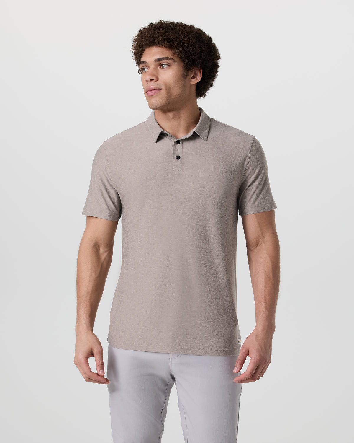 Strato Tech Polo Men's Mocha Heather Polo - Image 2