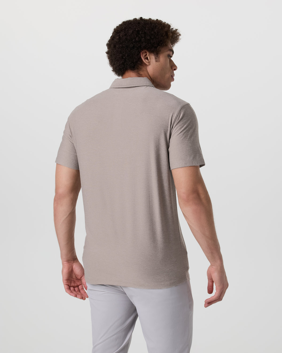 Strato Tech Polo Men's Mocha Heather Polo - Image 4