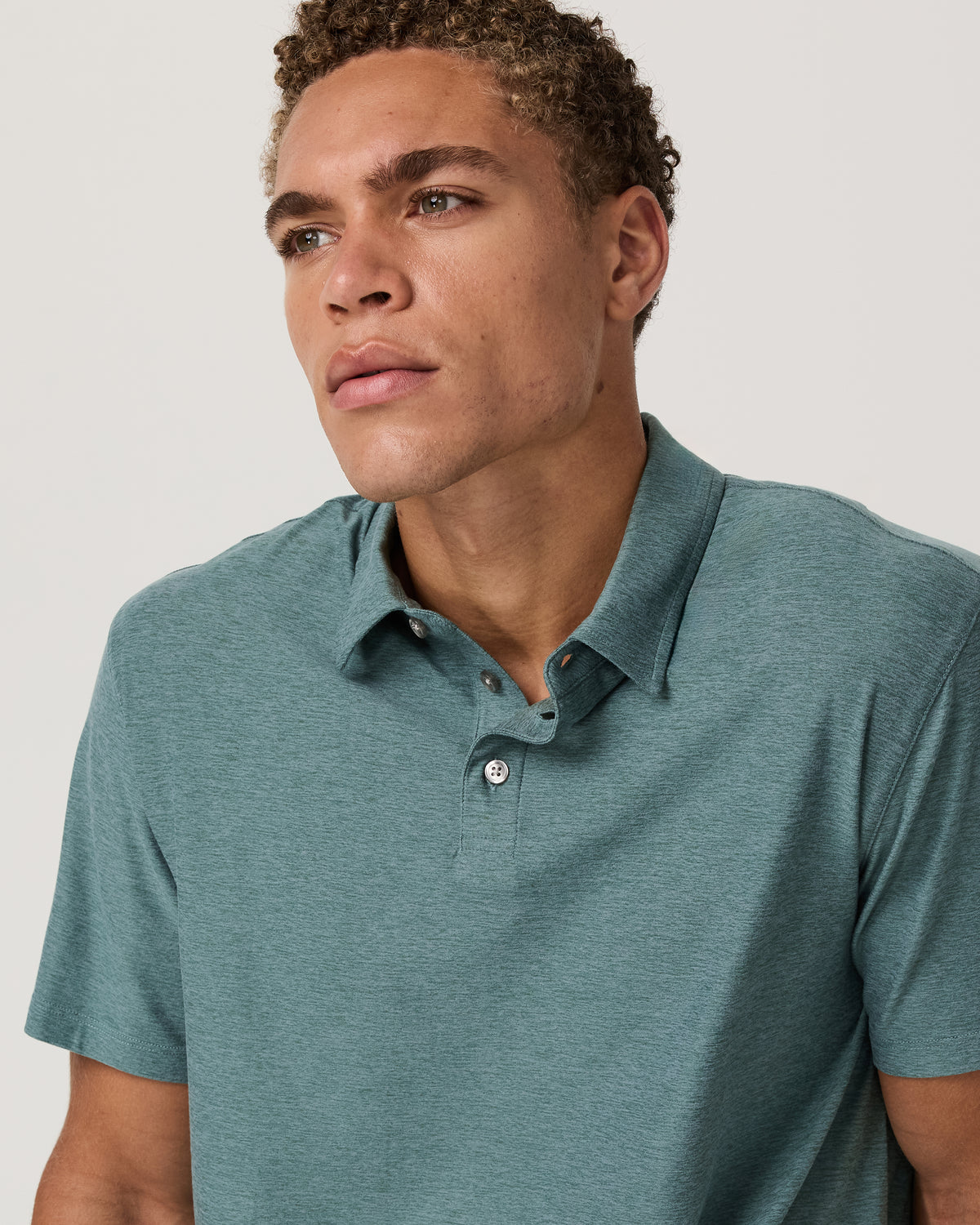Strato Tech Polo Men's Bluegrass Heather Polo Shirt - Image 2