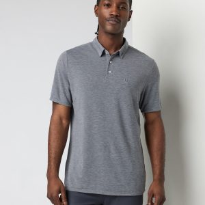 Knit Twill Polo Men's Heather Grey Golf Polo