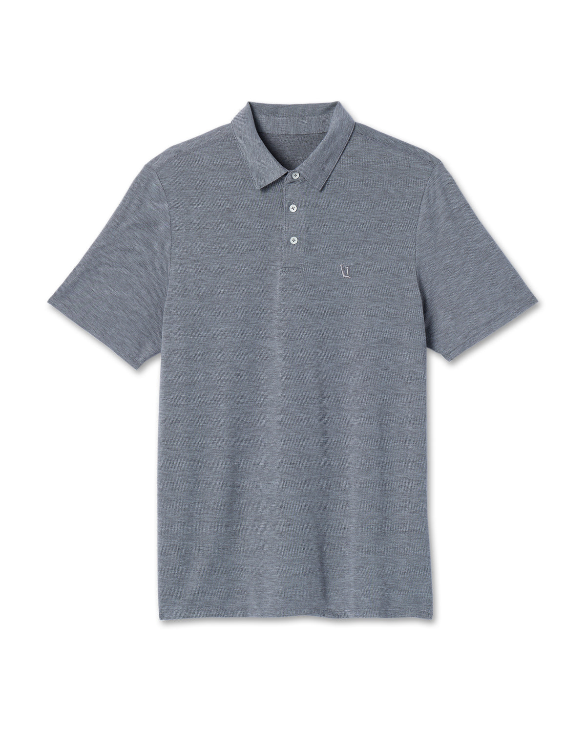 Knit Twill Polo Men's Heather Grey Golf Polo - Image 4