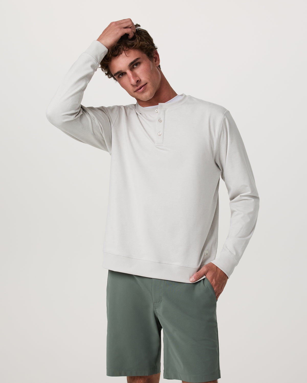Men's Long Sleeve Coronado Henley - Relaxed Salt Heather