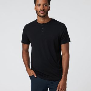 Short-Sleeve Tuvalu Henley Men's Black Henley Shirt
