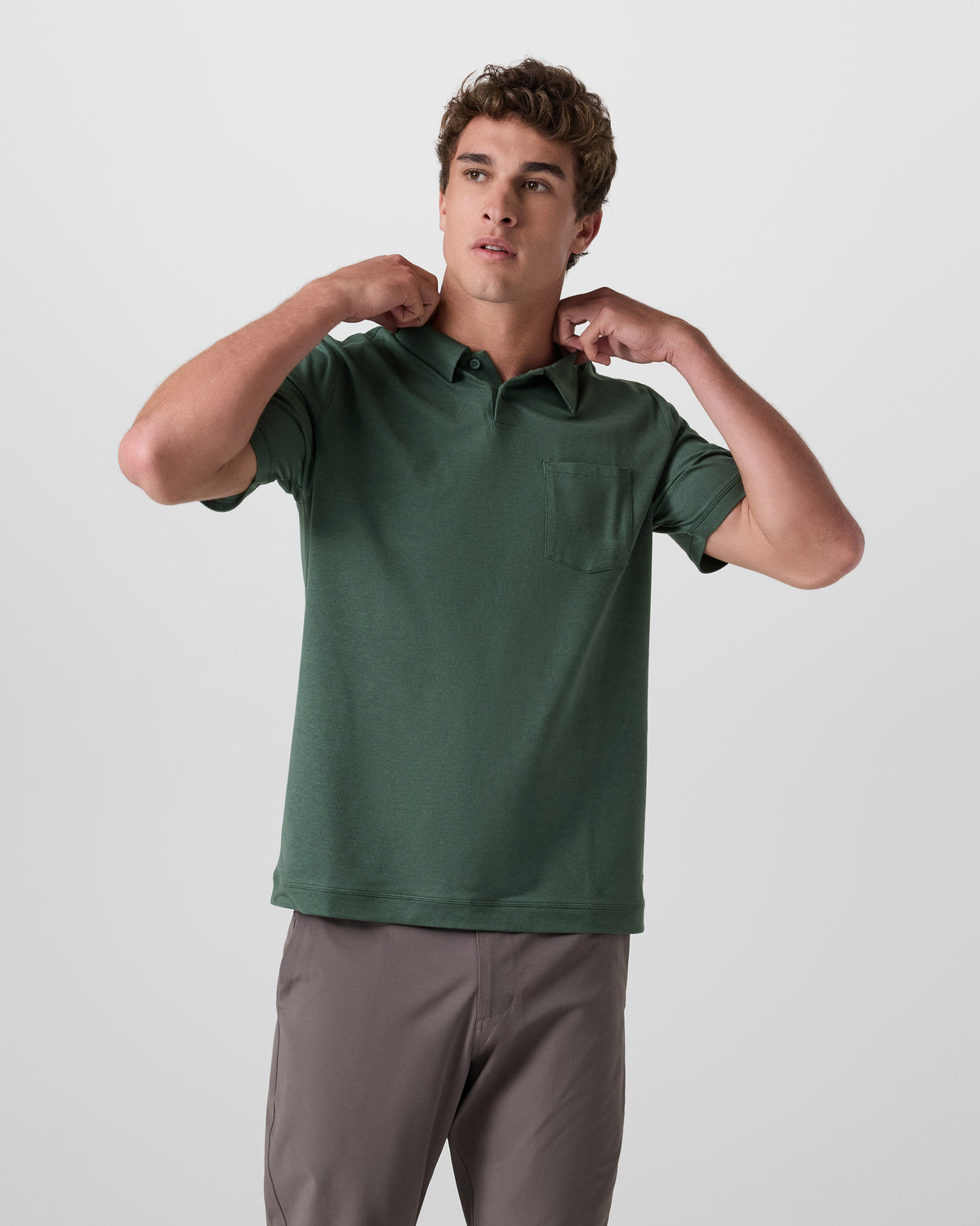 Short Sleeve Ponto Performance Polo Marsh Heather