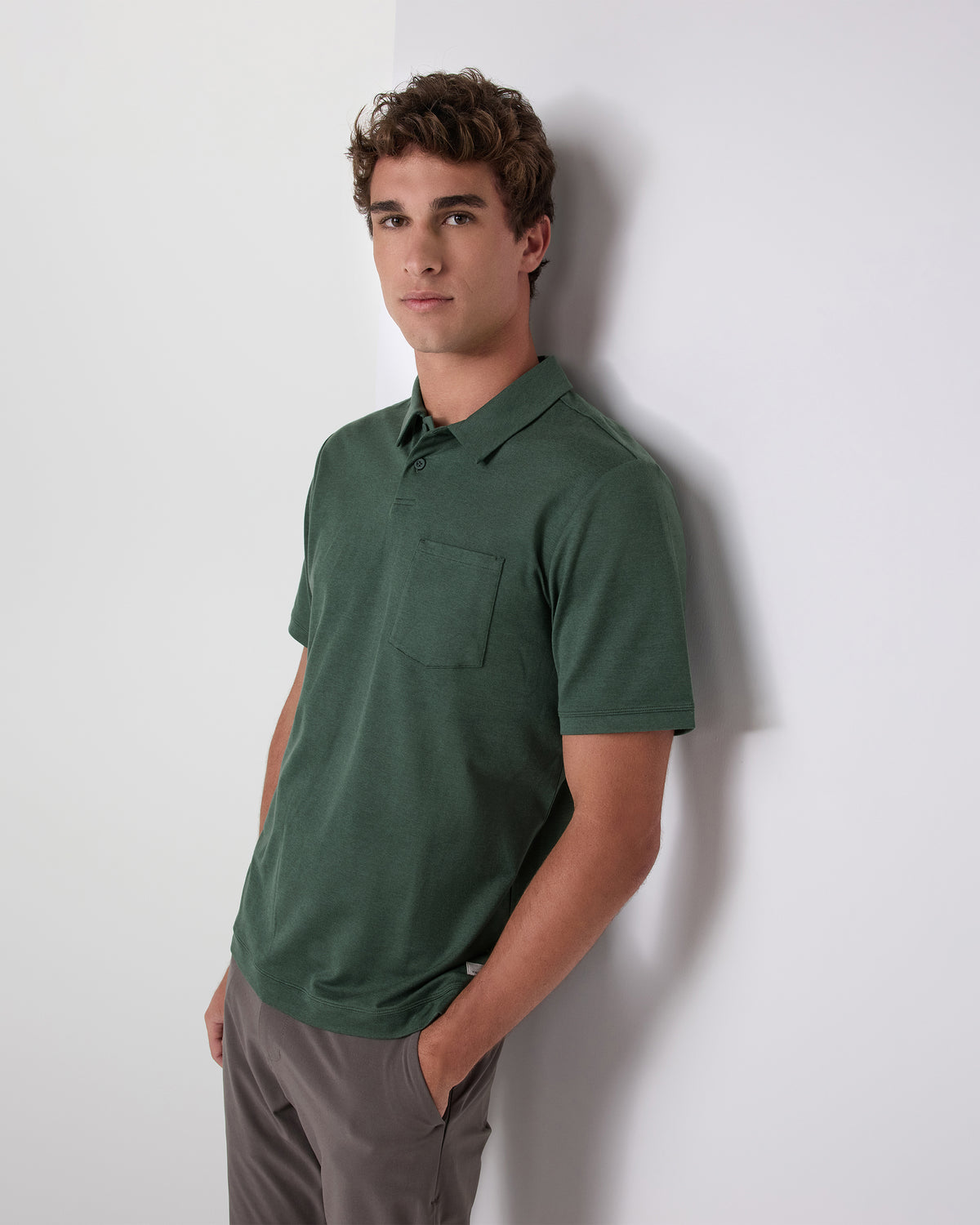 Short Sleeve Ponto Performance Polo Marsh Heather - Image 4