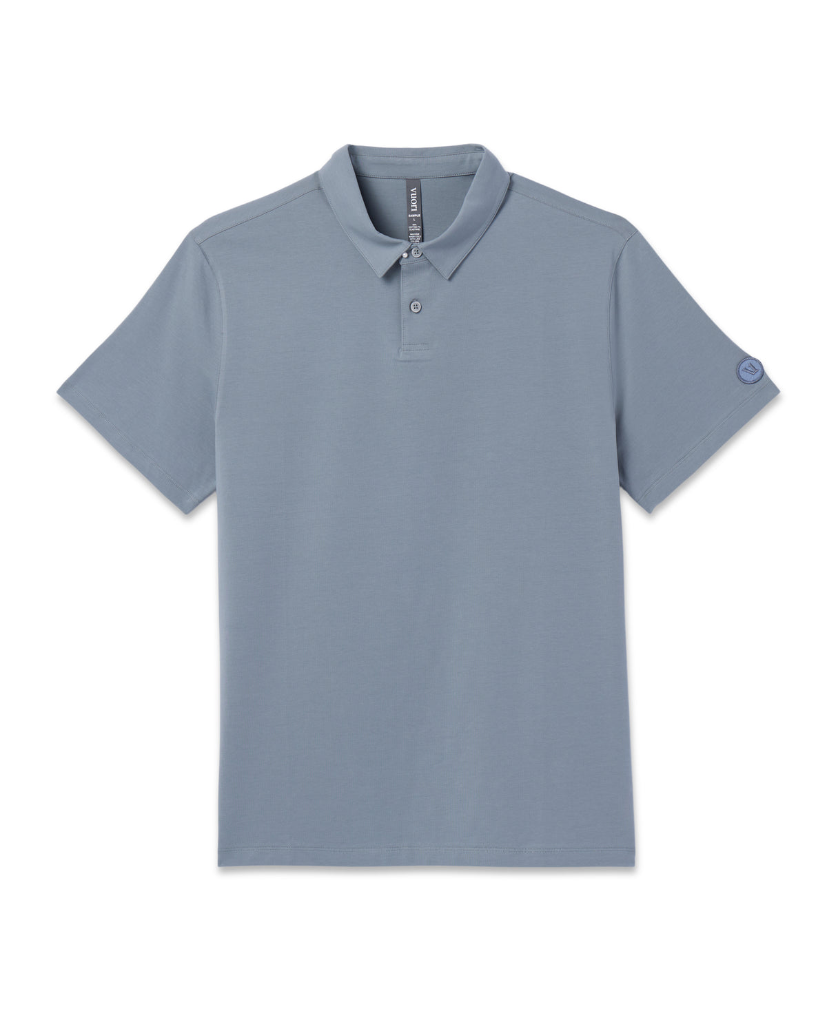 Short Sleeve Feather Polo Dusty Blue - Image 4