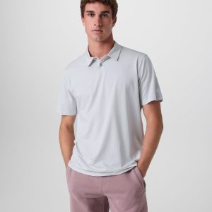 Short Sleeve Feather Polo Frost Grey