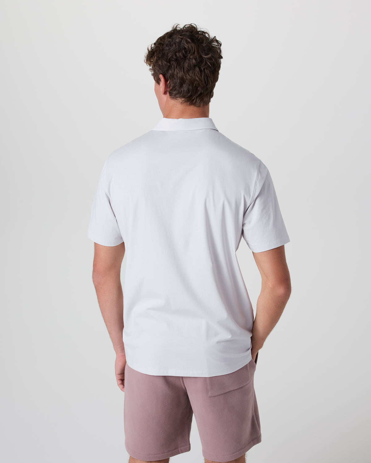 Short Sleeve Feather Polo Frost Grey - Image 3