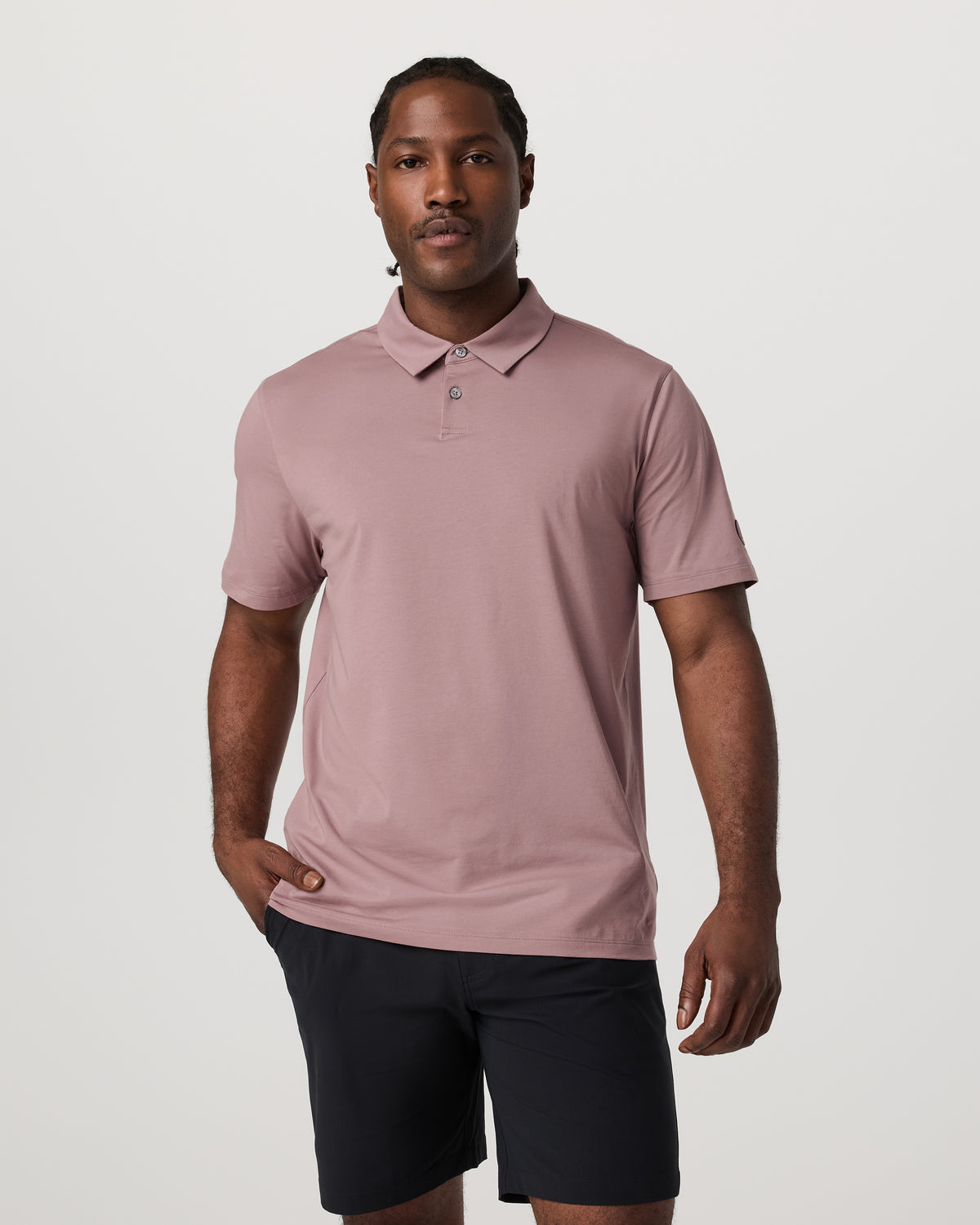 Short Sleeve Feather Polo Zion Rose