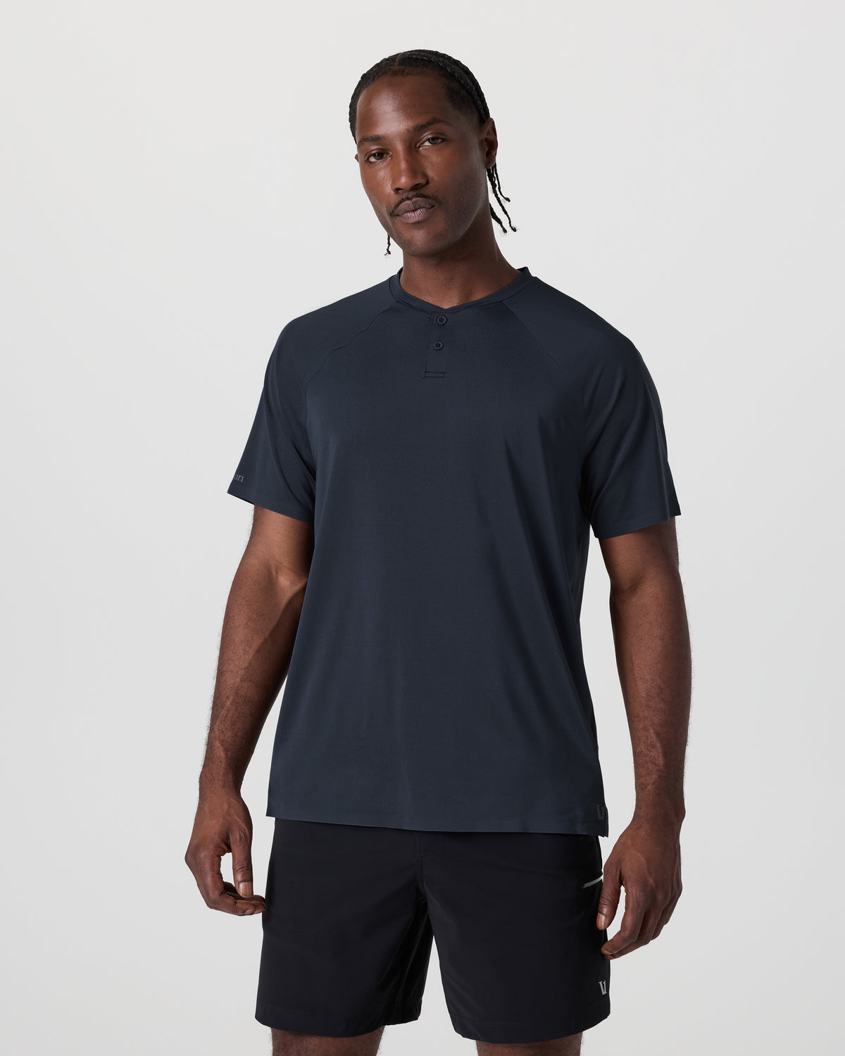 Short Sleeve Viewpoint Henley Navy - Image 3
