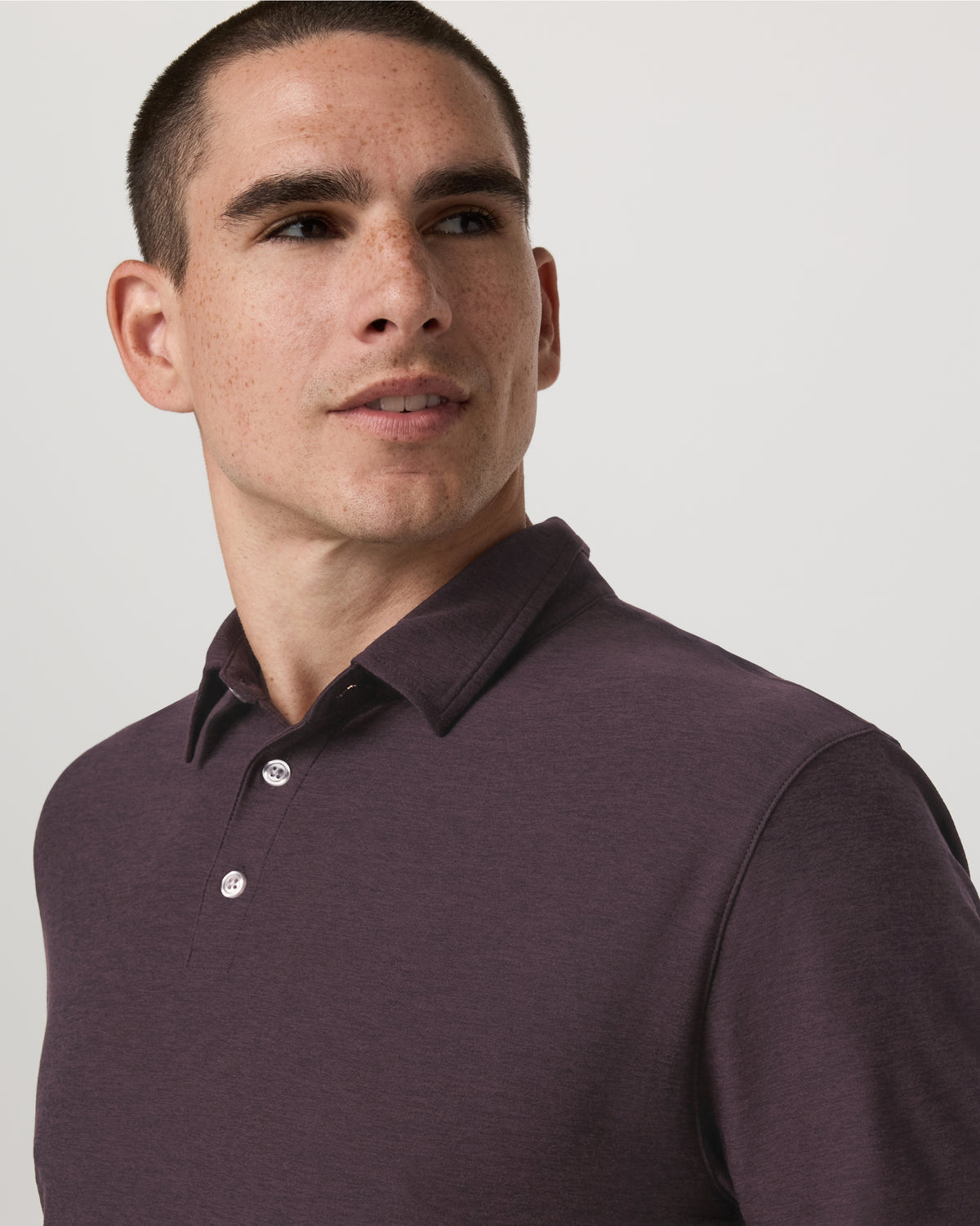 Strato Tech Polo Men's Raisin Heather Performance Shirt - Image 3