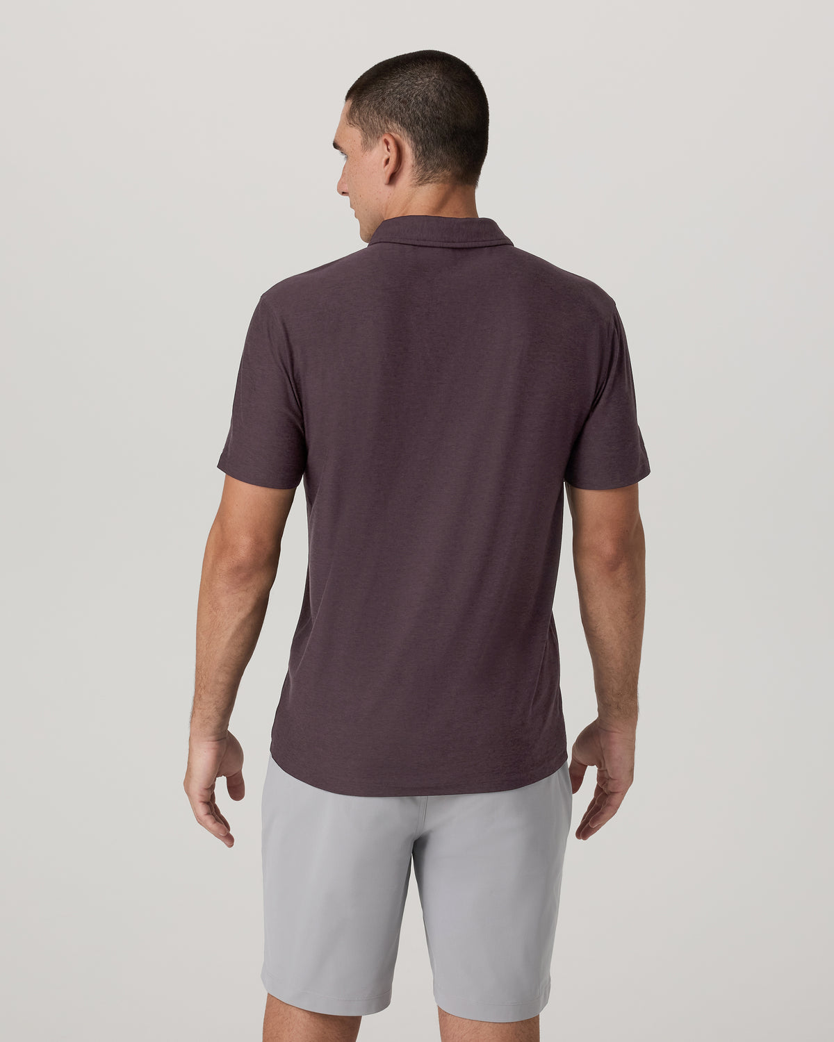 Strato Tech Polo Men's Raisin Heather Performance Shirt - Image 4