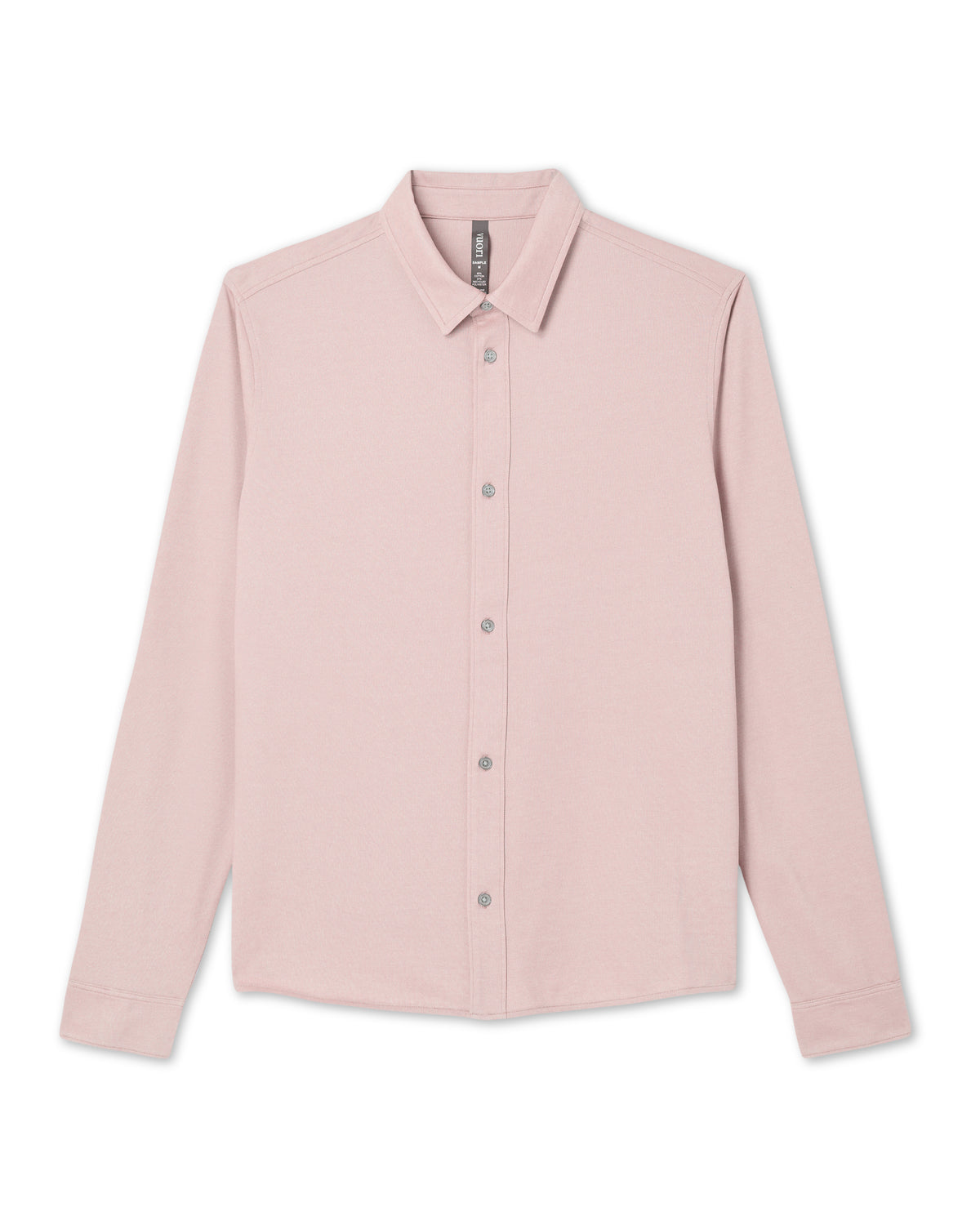Long Sleeve Knit Oxford Button Down - Classic Fit Mauve - Image 6
