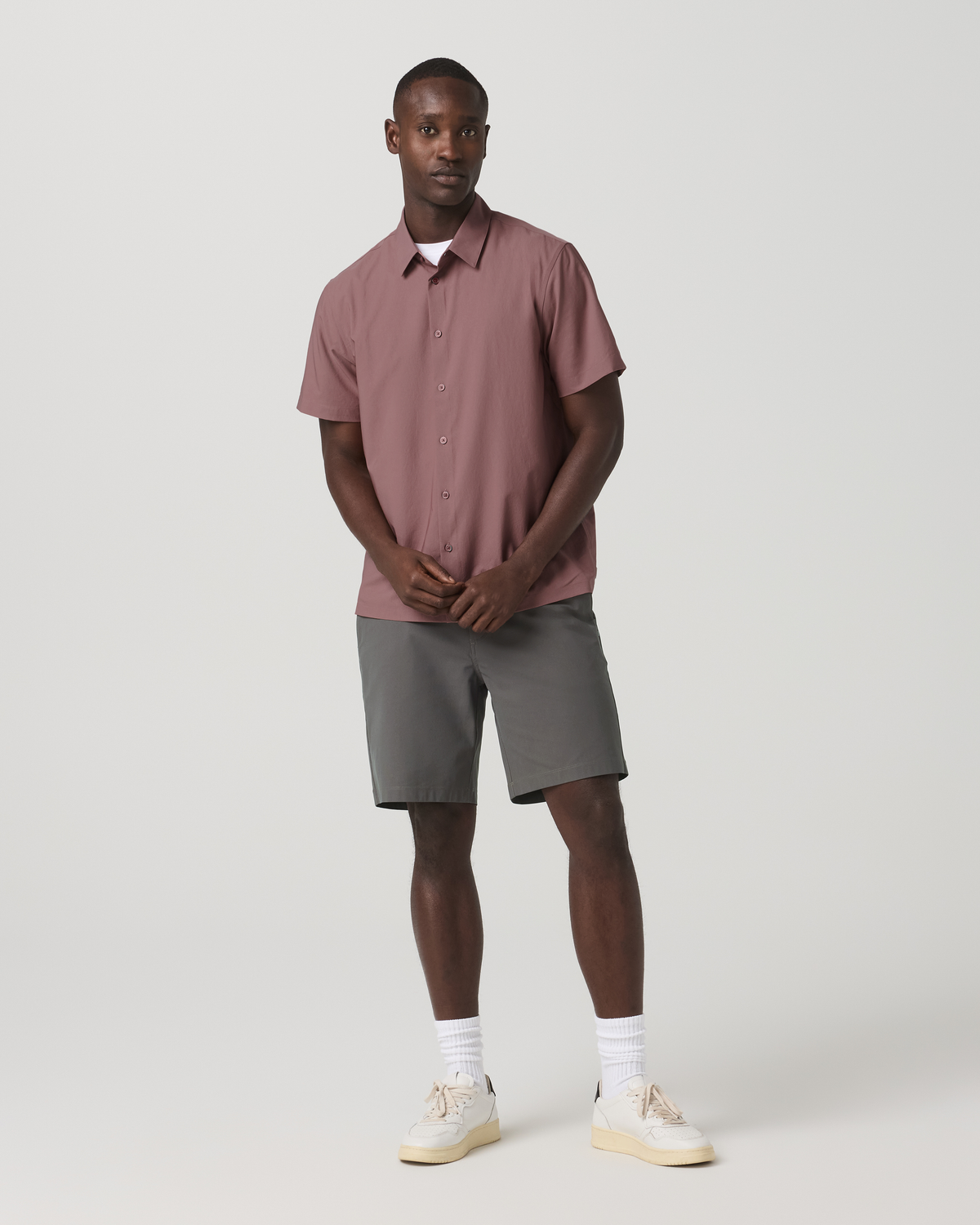Short Sleeve Manhattan Button Down Men's Adobe Shirt - Image 4