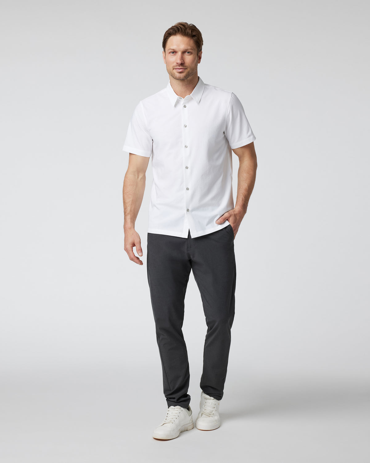 Short-Sleeve Manhattan Button Down White - Image 2